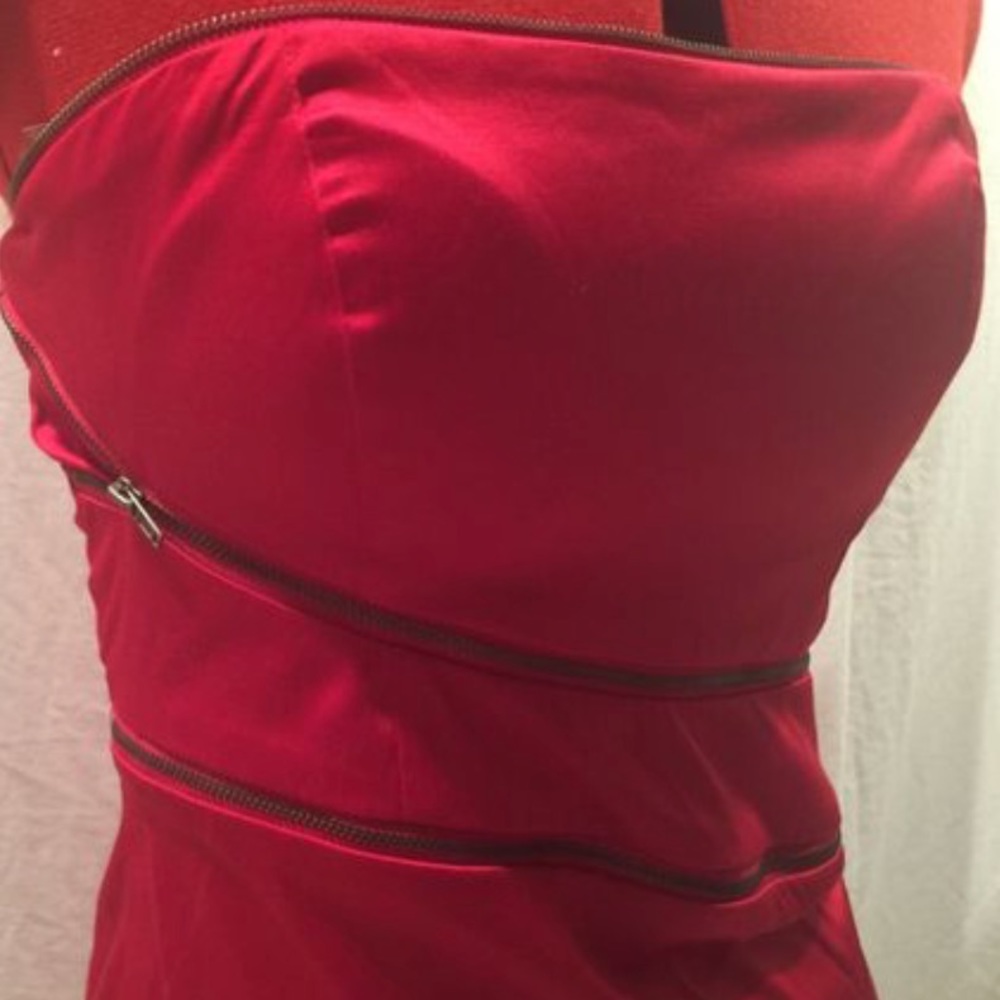 Forever21 red zipper dress